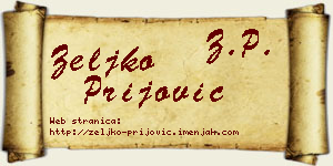 Željko Prijović vizit kartica
